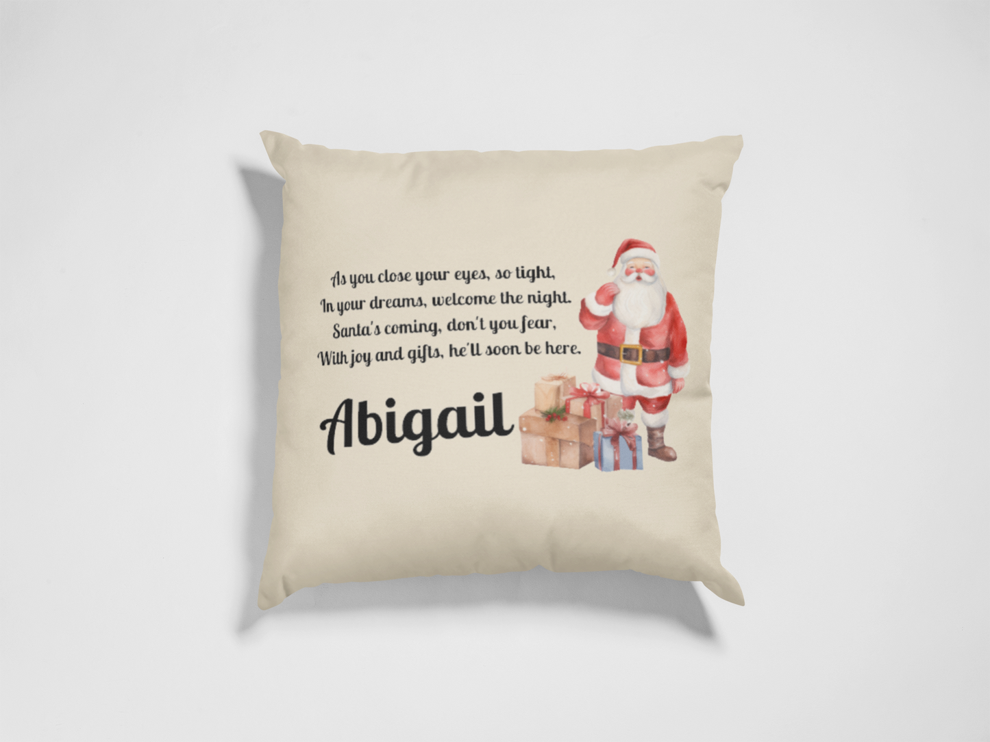 Personalised Christmas eve cushion cover