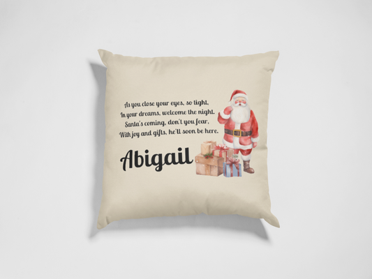 Personalised Christmas eve cushion cover