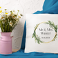Mr and Mrs Cushion Cover With Green Foliage