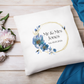 Mr and Mrs Cushion Cover With Blue Flowers