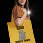 Funny Cat Reusable Tote Bag -Grey Cat