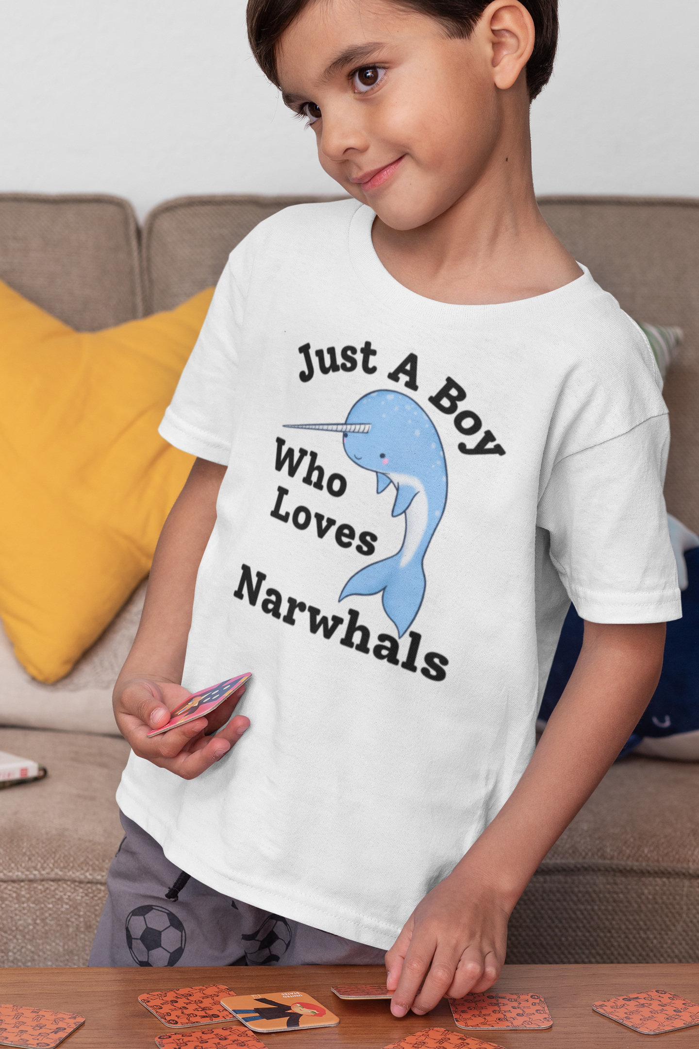 Just A Boy Who Loves Narwhals t-shirt