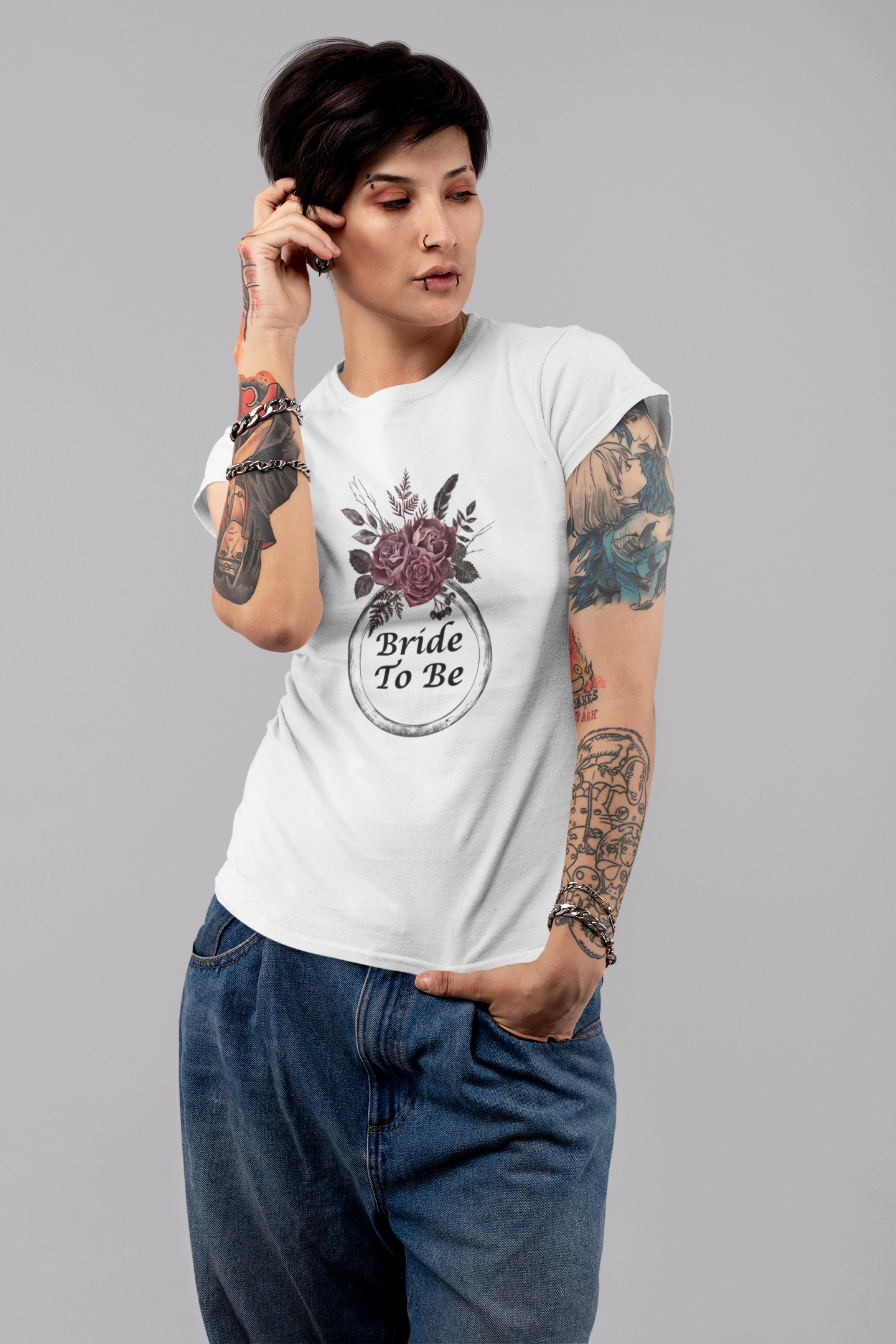 Dark rose bridal t-shirt