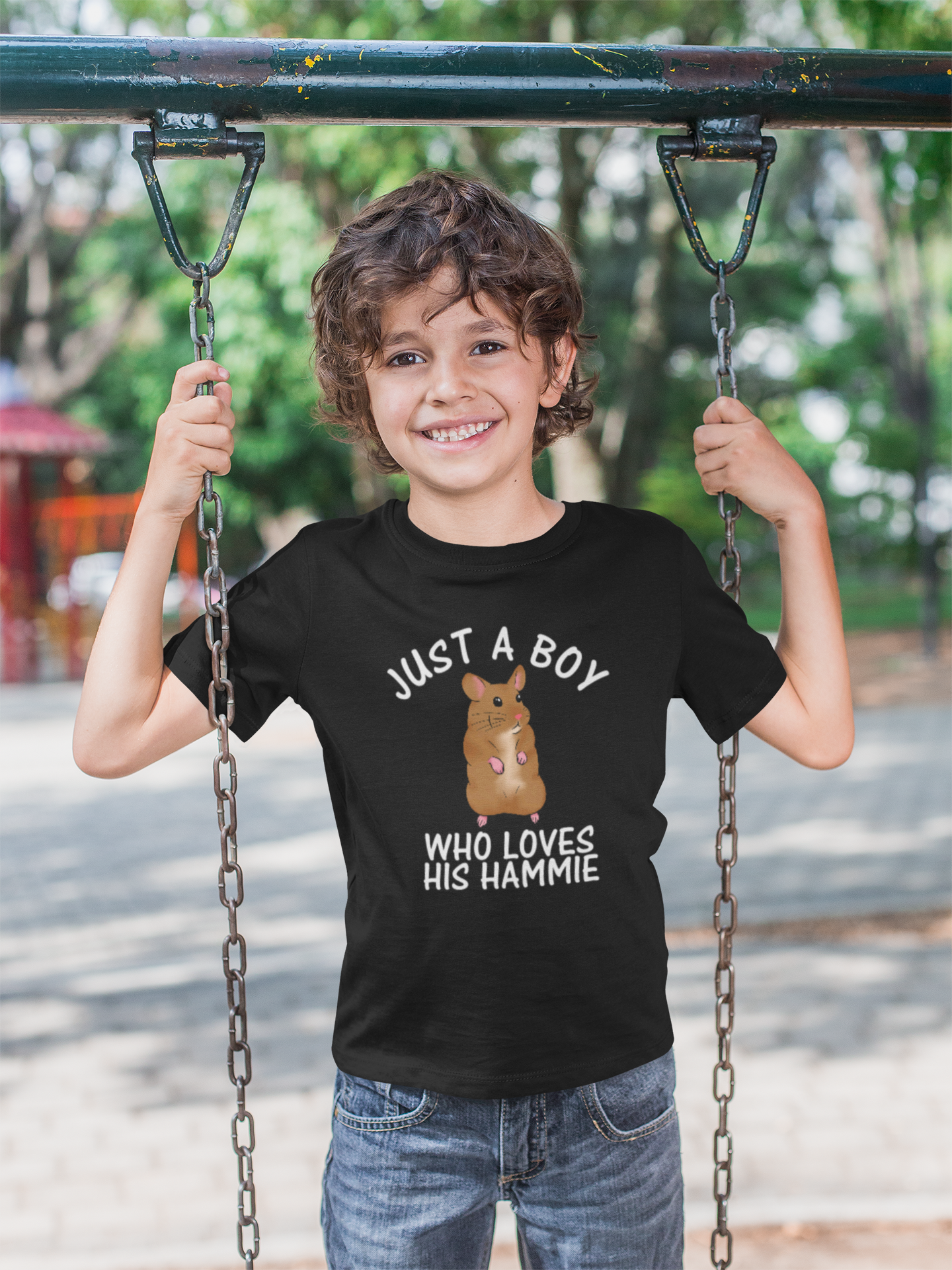 Just a boy who loves his hammie t-shirt - hamster love t-shirt - children's sizes