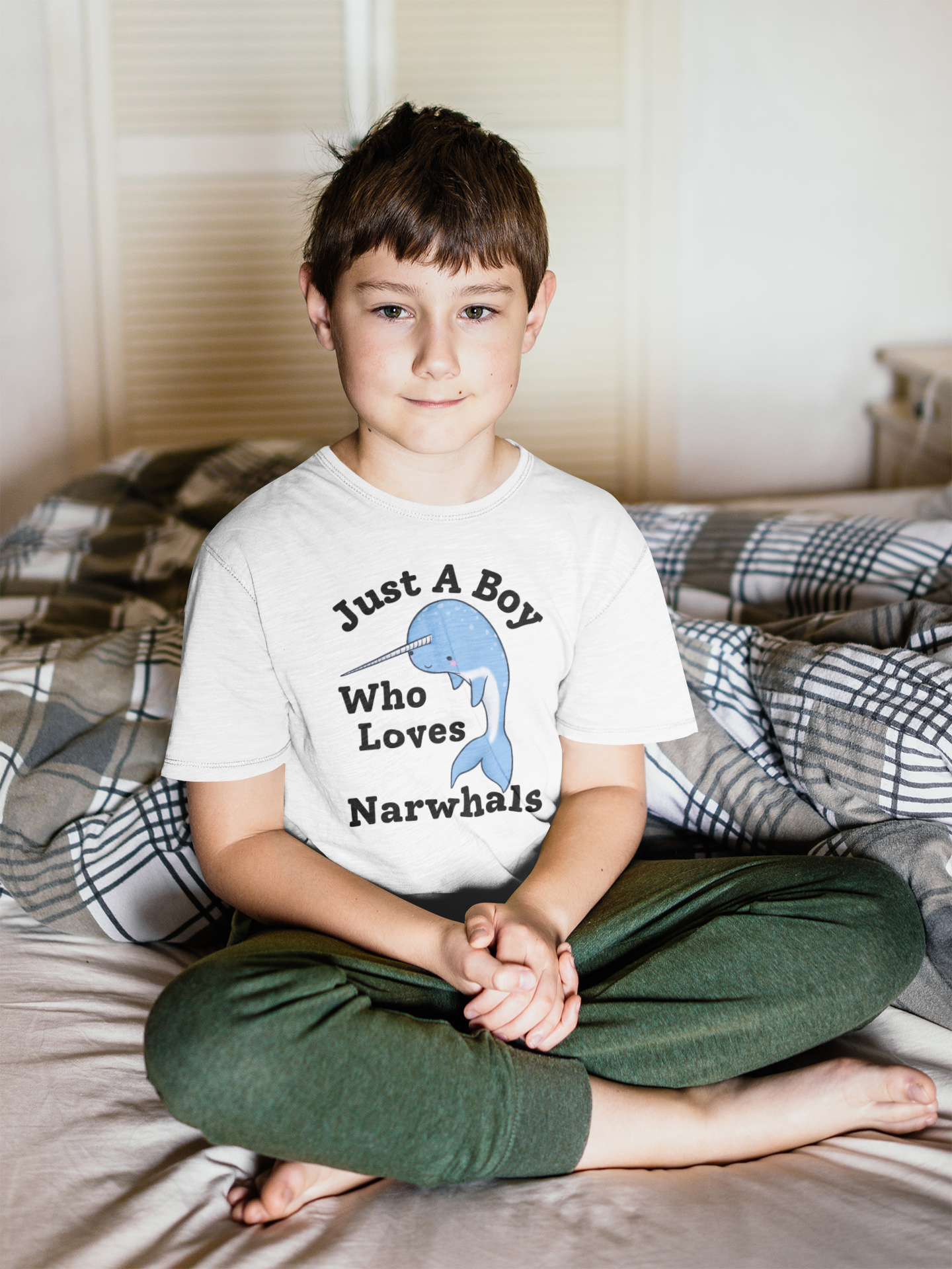 Just A Boy Who Loves Narwhals t-shirt