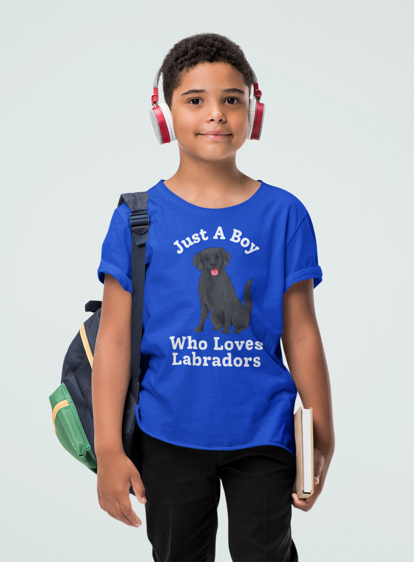 Just A Boy Who Loves Labradors blue t-shirt