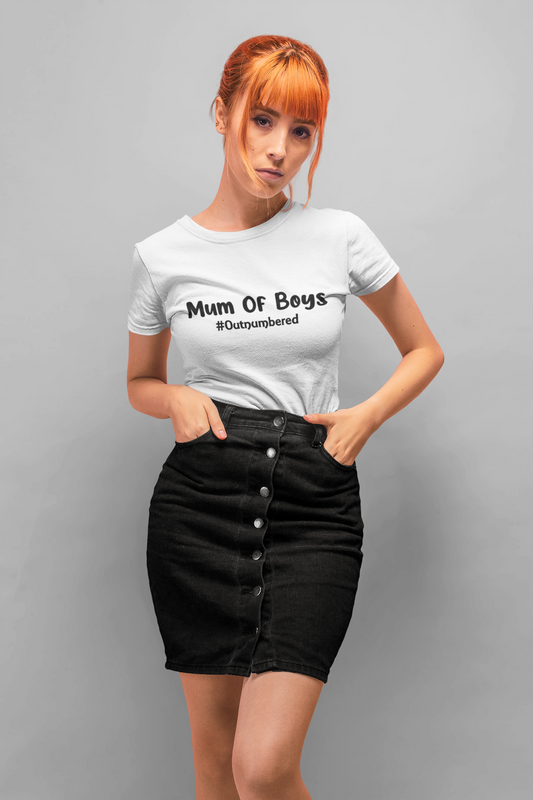 Mum of boys t-shirt - #outnumbered