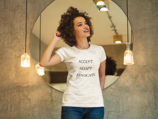 Disability advocate t-shirt - Accept, Adapt, Advocate