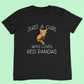 Red panda t-shirt -  Just a boy/girl who loves red pandas - black