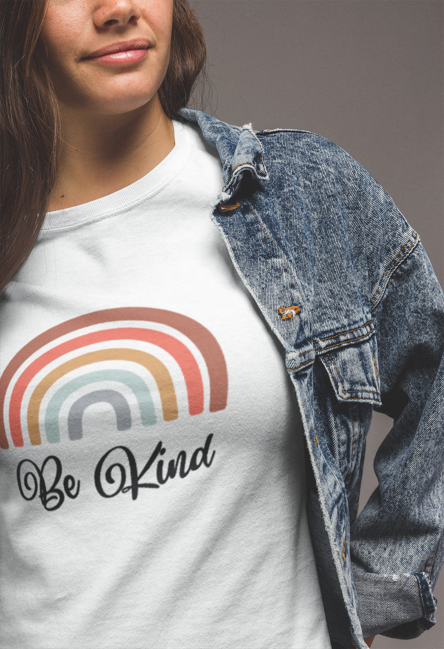 Neurodiversity t-shirt - Be Kind Muted Rainbow