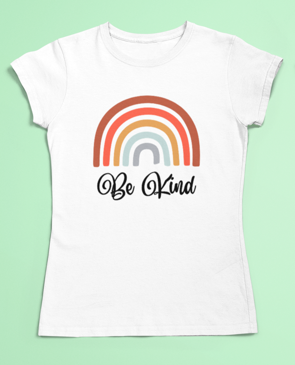 Neurodiversity t-shirt - Be Kind Muted Rainbow