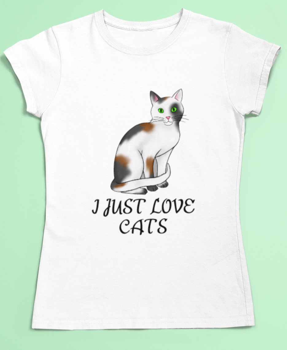 I Just Love Cats T-shirt in White