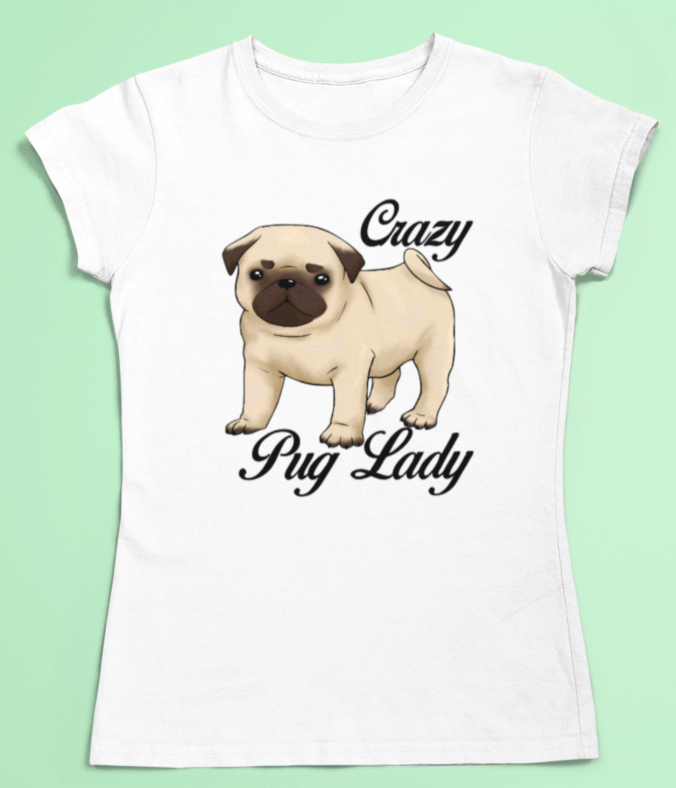 Crazy pug lady, dog lover t-shirt