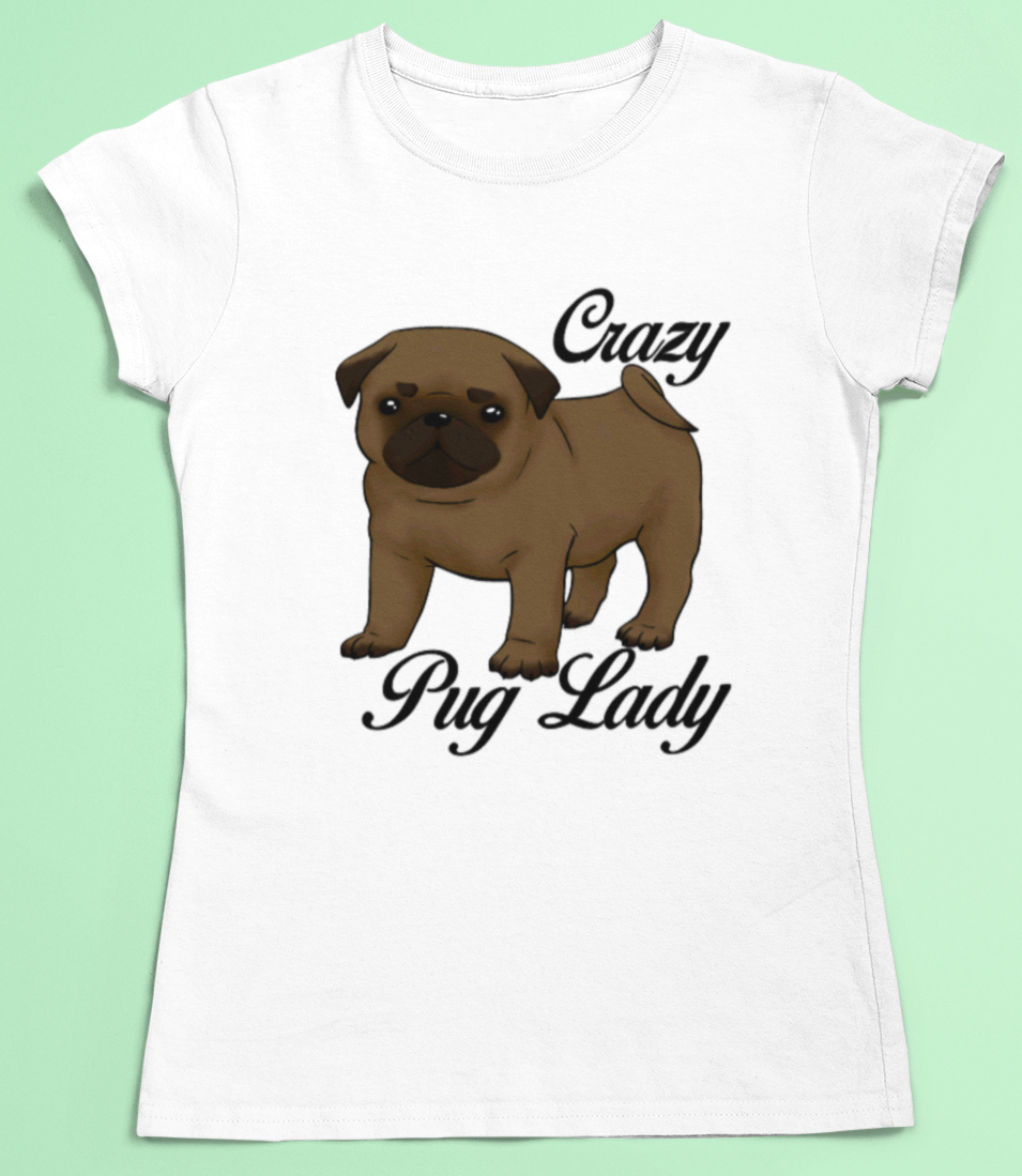 Crazy pug lady, dog lover t-shirt