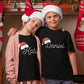 Personalised Christmas family tops with Santa hat