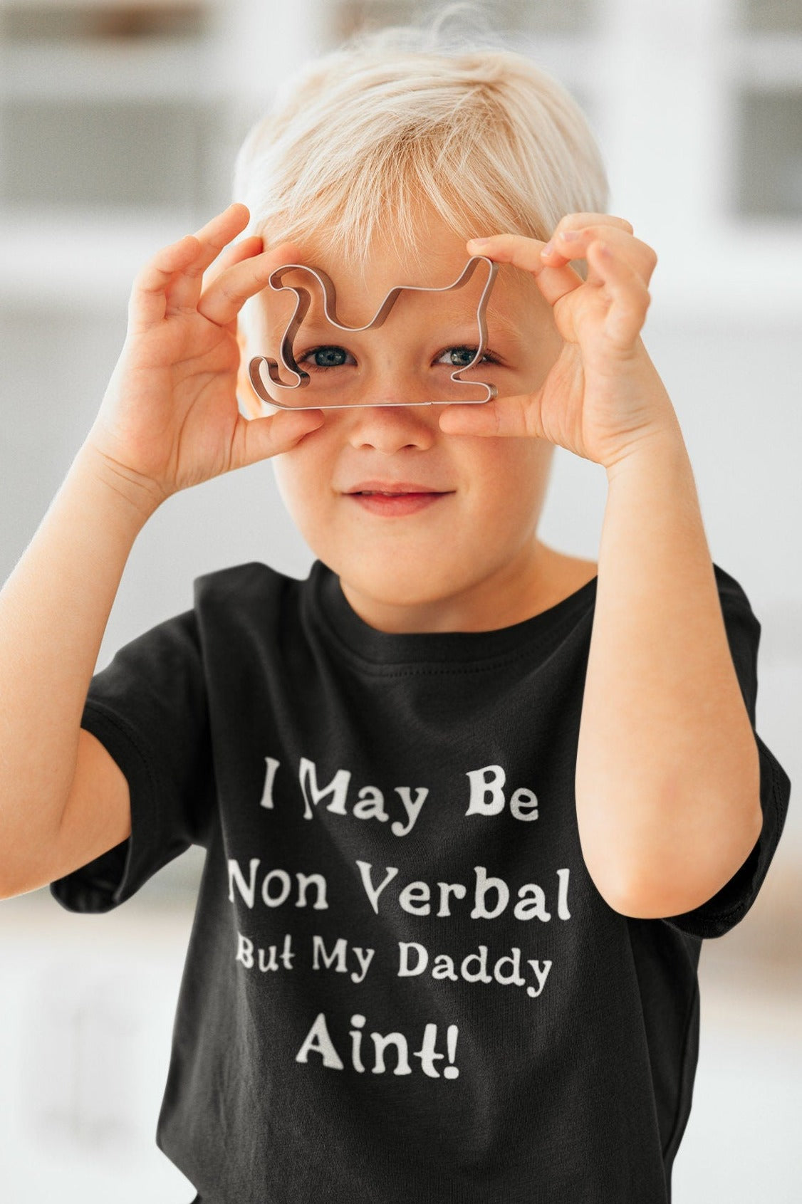 Non verbal awareness t-shirt - I may be non verbal but my Daddy ain't t-shirt