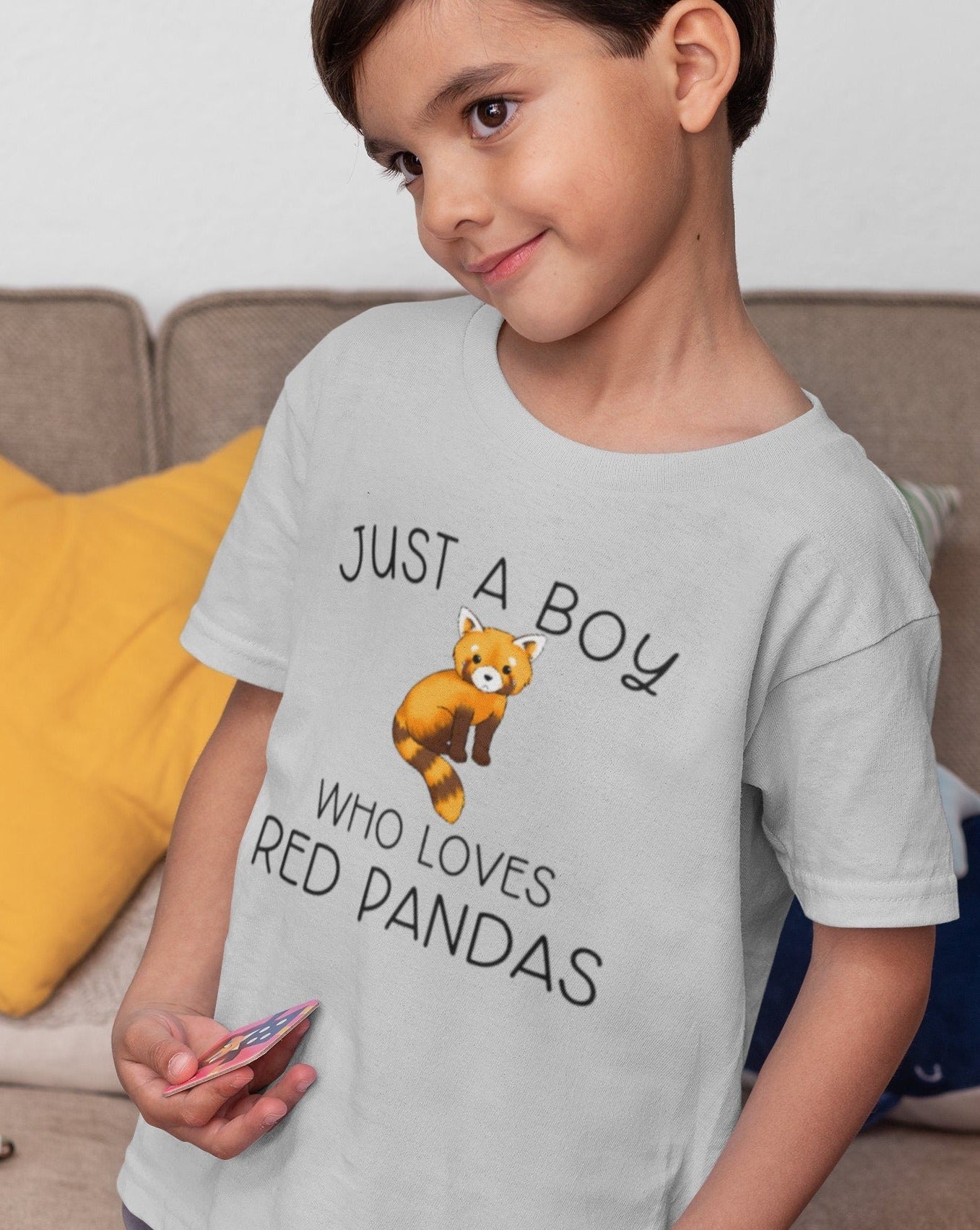 Red panda t-shirt -  Just a boy/girl who loves red pandas - grey