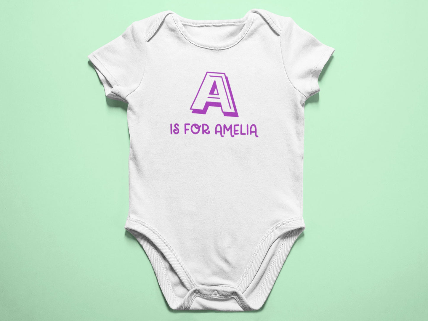 Personalised letter baby grow