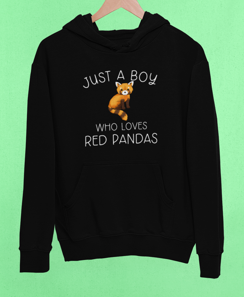 Red panda hoodie -  Just a boy/girl who loves red pandas hoodie in black