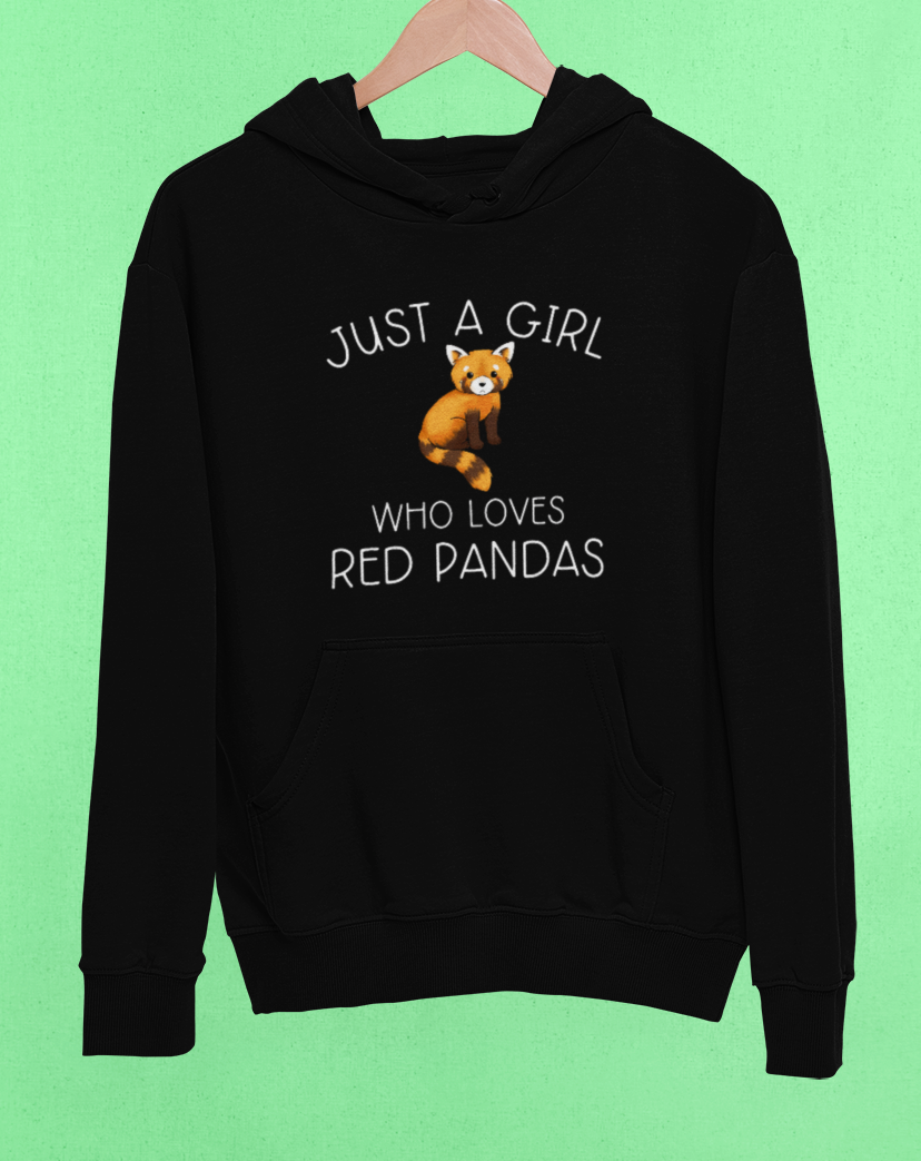 Red panda hoodie -  Just a boy/girl who loves red pandas hoodie in black