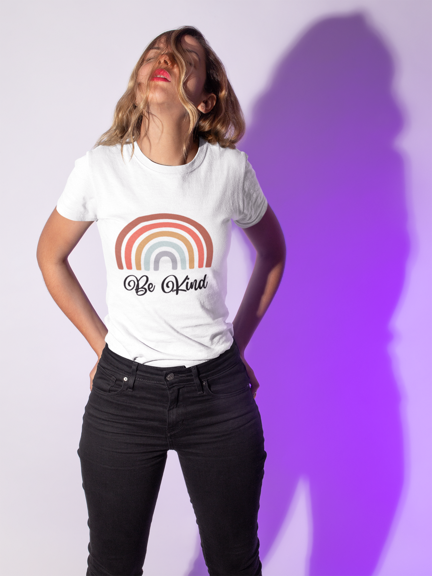 Neurodiversity t-shirt - Be Kind Muted Rainbow