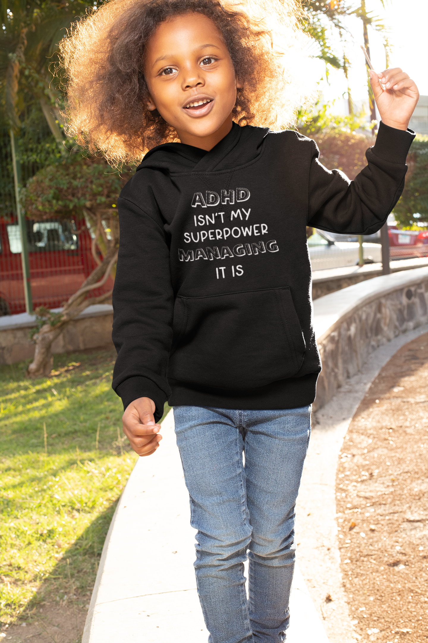 ADHD hoodie - ADHD isn't my super power, managing it is - Black Hoodie