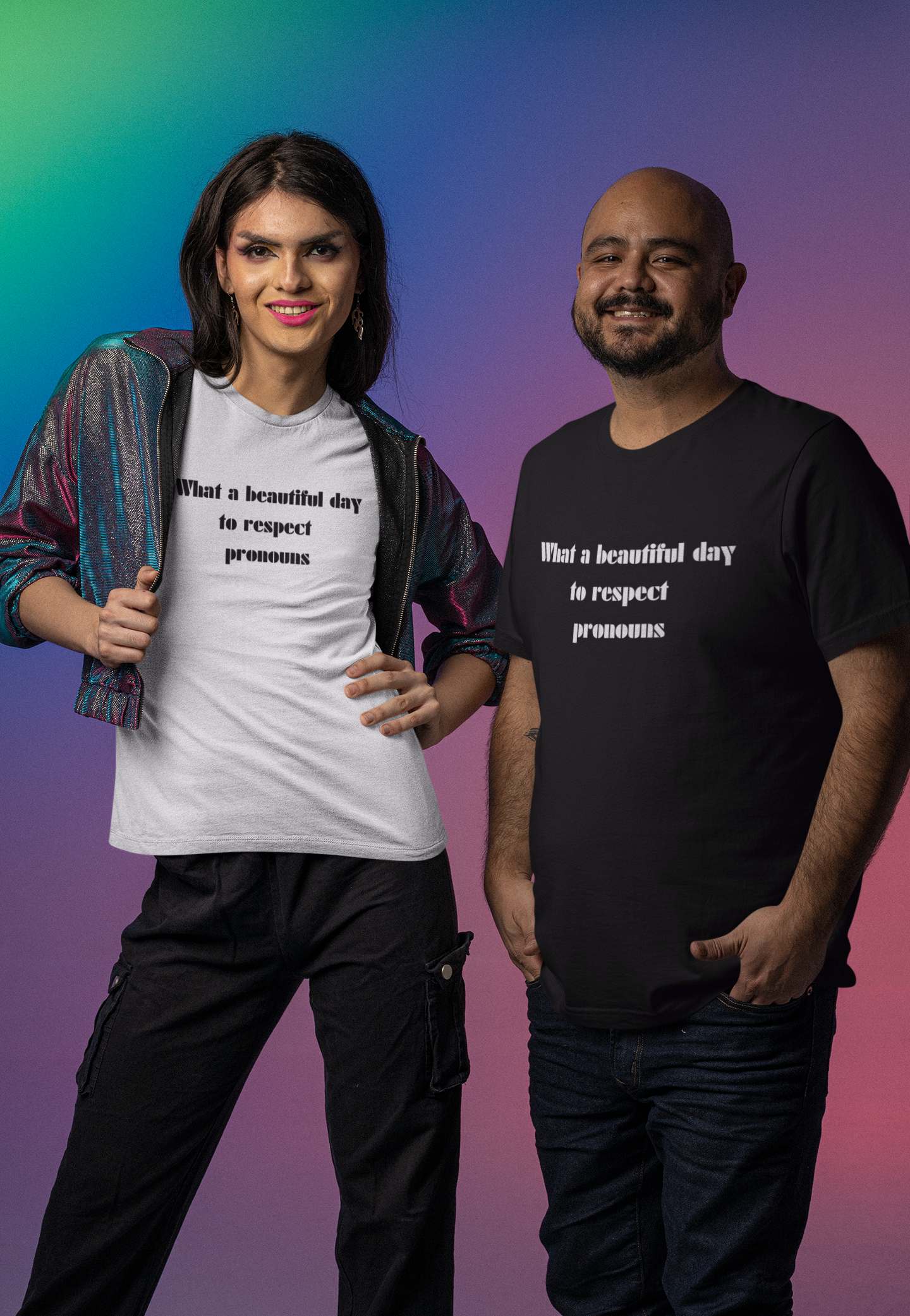 Non binary shirt - What a beautiful day to respect pronouns