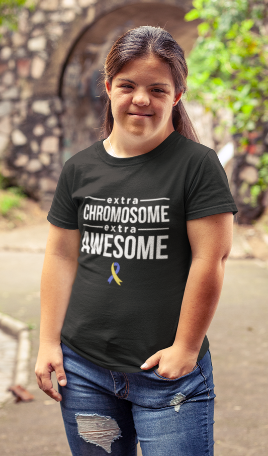 Down syndrome t-shirt - extra chromosome, extra awesome - Adult's sizes