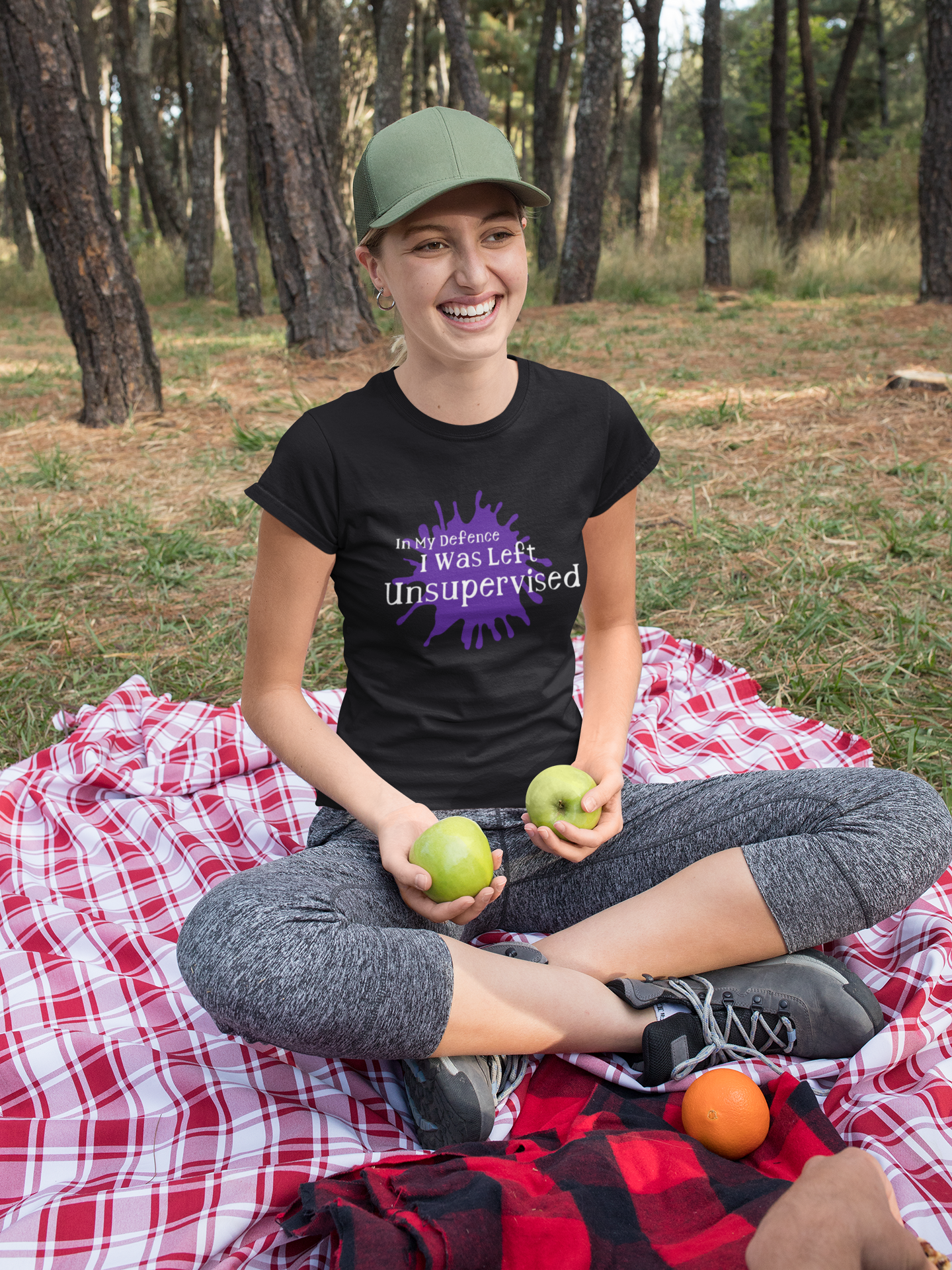 Funny slogan t-shirt - In my defence I was left unsupervised